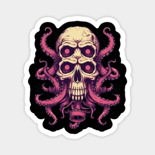 Trippy Skull with Octopus Tentacles Magnet