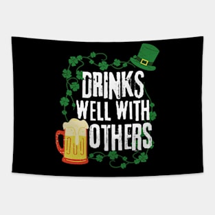 Drinks Well With Others St. Patricks Day Tapestry