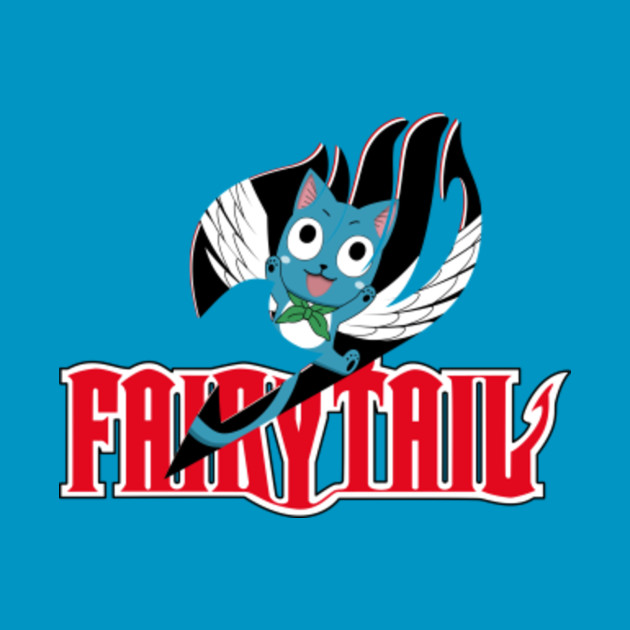 Red Fairy Tail And Black Happy Logo Anime T Shirt Anime T