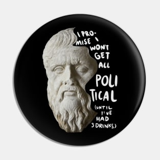 Plato Socrates Philosophy Quote Philosopher Greek Statue Vaporwave Pin