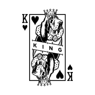 Basset Hound King Of Hearts Funny Dog Playing Card Pop Art T-Shirt