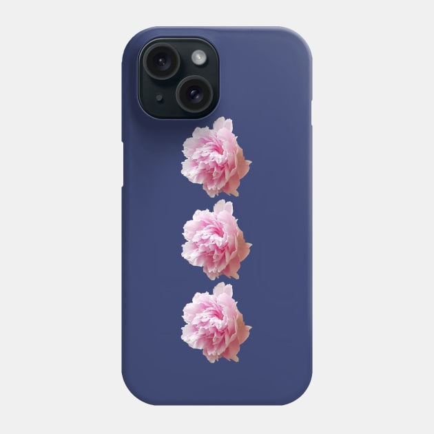Three Pink Peony Flower Photos Phone Case by ellenhenryart
