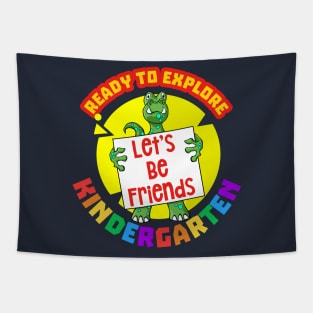 Ready to explore Kindergarten | Cartoon Dinosaur Tapestry