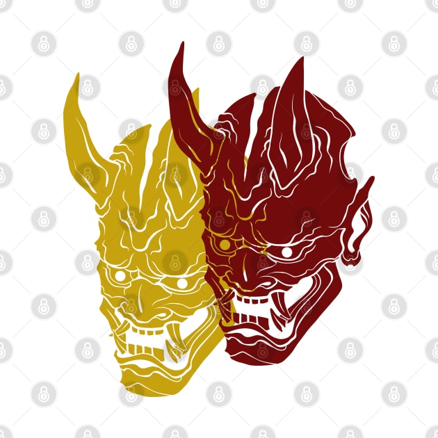 The Double Oni Mask 2 - Yabisan - Vector Style by Yabisan_art