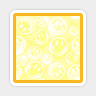 Yellow Tie-Dye Smileys Magnet