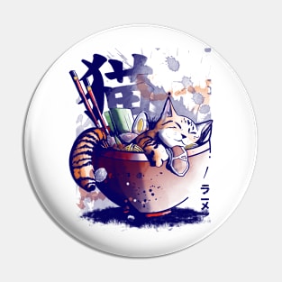 Cat sleeping Ramen Pin