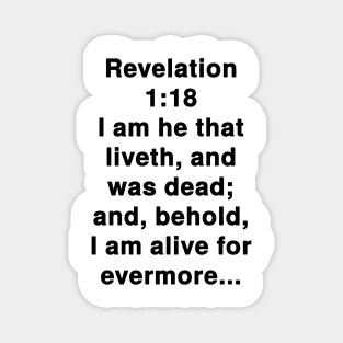 Revelation 1:18 KJV Bible Verse typography Magnet