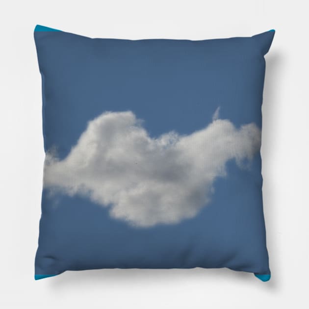 Lonely Cloud Blue Sky Pillow by tribbledesign