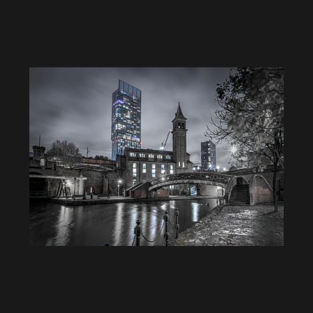 Manchester at Night with Beetham Tower and Castlefield Canal by TonyNorth