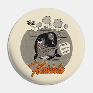 Vintage Florida Tourist Lifeguard Whale Pin