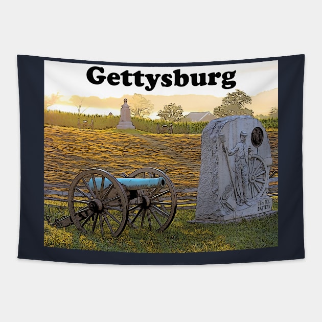 Gettysburg Battlefield Peach Orchard Area Tapestry by Andy's Art