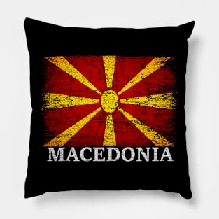 Macedonia Flag Gift Women Men Children Macedonia Vintage Pillow