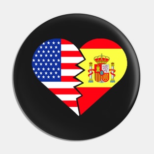 Spain Flag USA Flag Spanish Latino Hispanic Food Culture 2 Pin