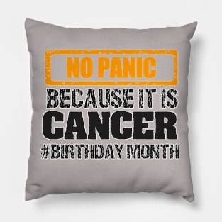 NO PANIC, IT'S CANCER BIRTHDAY DAY- zodiac sign Pillow