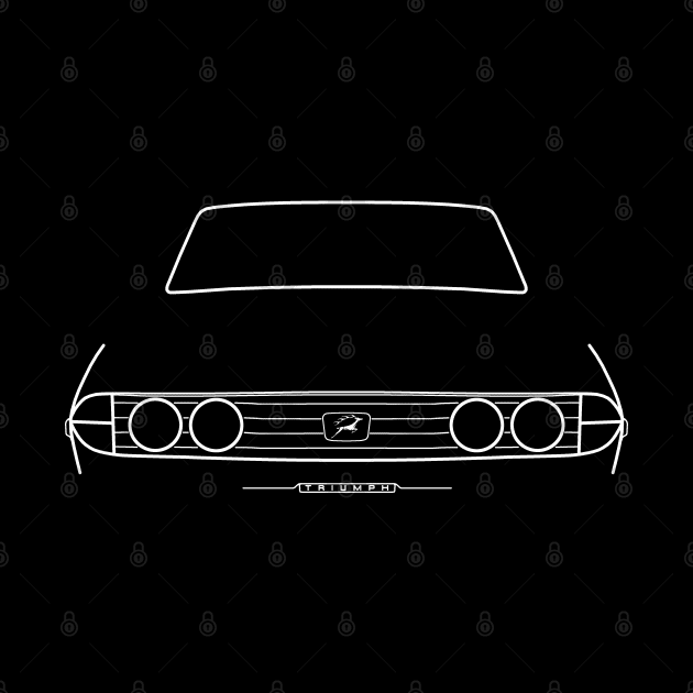 Triumph Stag classic car outline graphic (white) by soitwouldseem