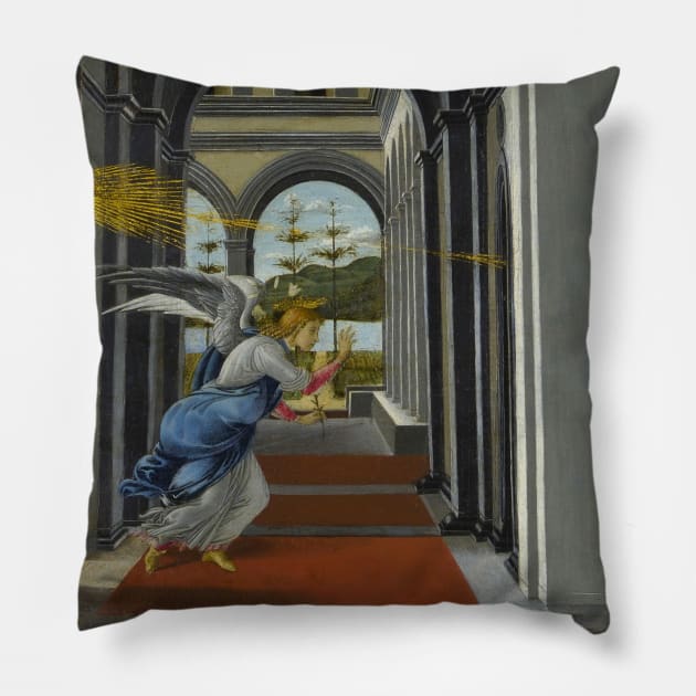 The Annunciation by Sandro Botticelli Pillow by MasterpieceCafe