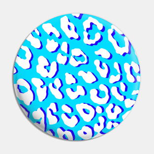 White Leopard Print Blue Navy Pin