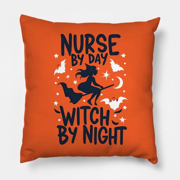 Nurse by day witch by night Pillow by Just-One-Designer 