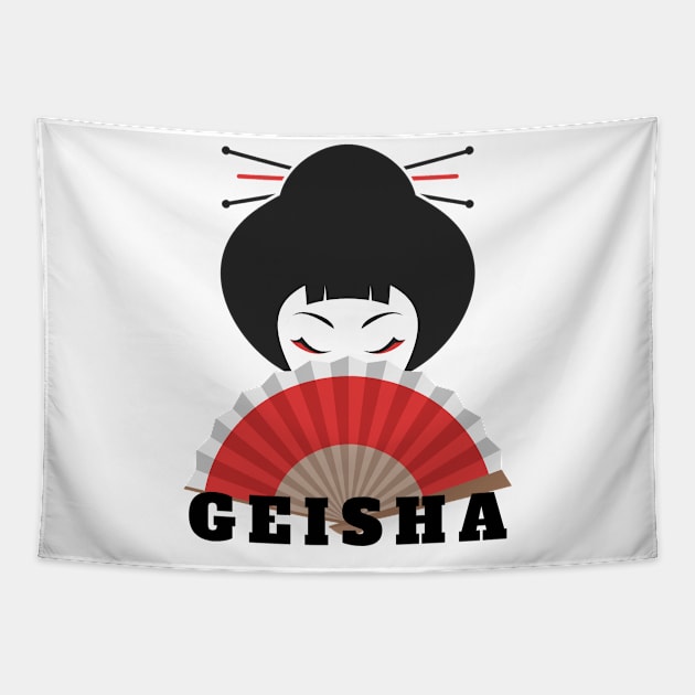 Geisha T-Shirt Tapestry by Melchi