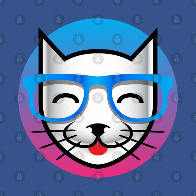 Male Geeky Cat with Glasses by perrolin