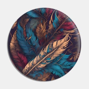 Boho-inspired feather pattern Pin