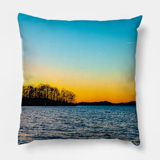 Winter Sunset on the Lake Pillow