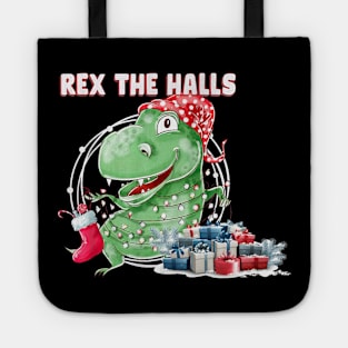 T Rex The Halls Christmas Dinosaur Tote