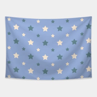 Cute Star Pattern Blue Tapestry