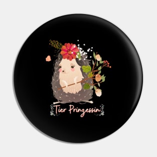 Igel Tier Prinzessin Blumen Süß Pin