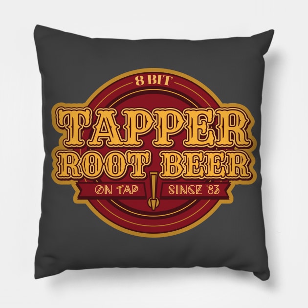 Tapper's 8 Bit Rootbeer Pillow by DeepDiveThreads