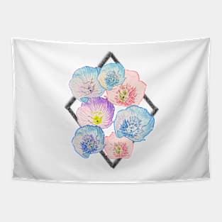 Evening Primroses (Blue) Tapestry