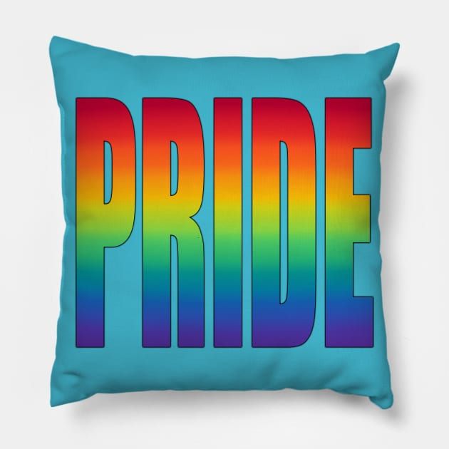 Pride Rainbow Text Pillow by snknjak