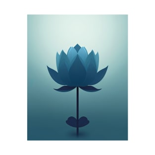 Elegant Blue Lotus Art T-Shirt