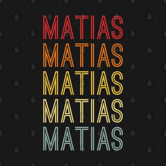 Matias Name Vintage Retro Pattern by CoolDesignsDz