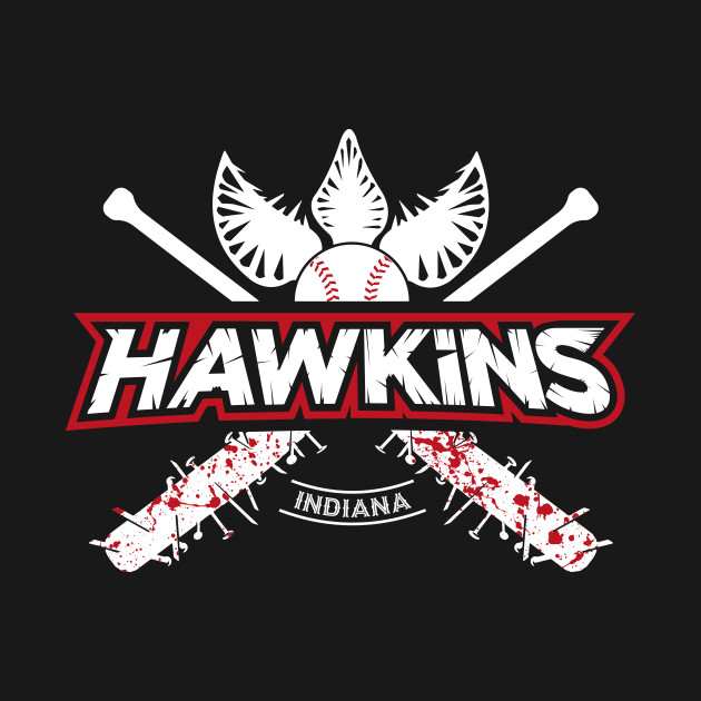 Hawkins Baseball Shirt - Double Sided Print by RetroReview