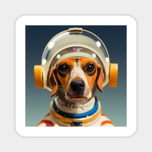 Beagle wearing astronaut clothing Magnet