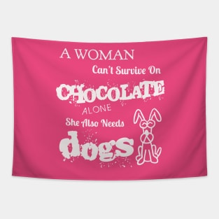 CHOCOLATE AND DOGS Tapestry