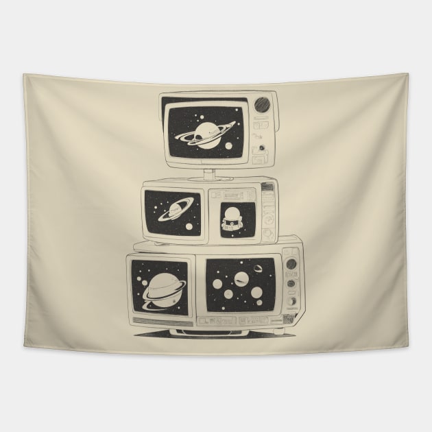 a Space TV Tapestry by ElMass