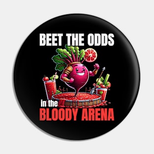 Veggie Gladiator - Beet The Odds in the Bloody Arena Shirt Pin