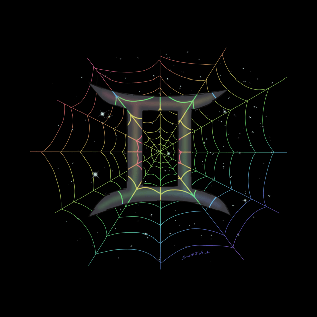 Rainbow Spiderweb Gemini by HauntedIndigo