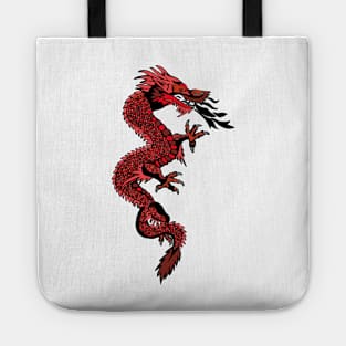 Red Chinese dragon design Tote