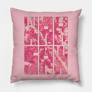 Warsaw, Poland City Map Typography - Blossom Pillow