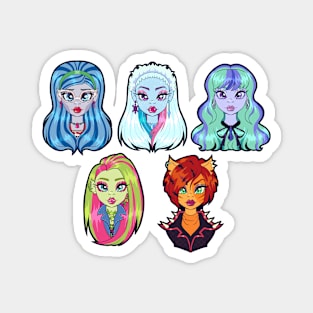 Monster High G1 Ghouls - Ghoulia, Abbey, Twyla, Venus, Toralei Magnet