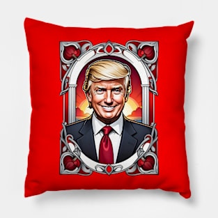 Donald Trump 2024 MAGA retro vintage floral design Pillow