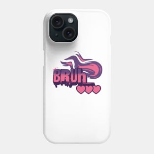 BRUH - Funny, Sarcastic Saying with Flames and Hearts Phone Case