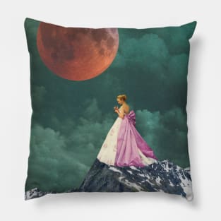 Under the Moon - Vintage Inspired Collage Illustration Pillow