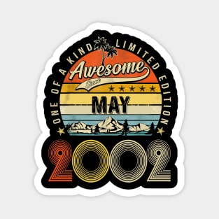 Awesome Since May 2002 Vintage 21st Birthday Magnet