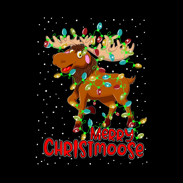 Merry Christmoose Funny Christmas Moose Xmas Tree Lights by johnbbmerch