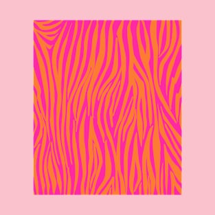 Zebra Stripes, Orange and Pink T-Shirt