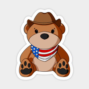 American Cowboy Teddy Bear Magnet